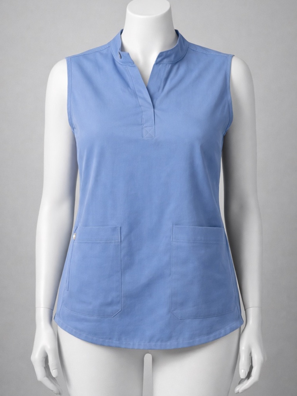 FIGS Periwinkle Blue Sleeveless Notch-Neck Scrub Top (S)